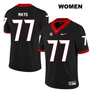 Women's Georgia Bulldogs NCAA #77 Cade Mays Nike Stitched Black Legend Authentic College Football Jersey CFT5354XX
